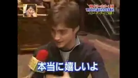 Dan Radcliffe meet contest winner on Deathly Hallows set