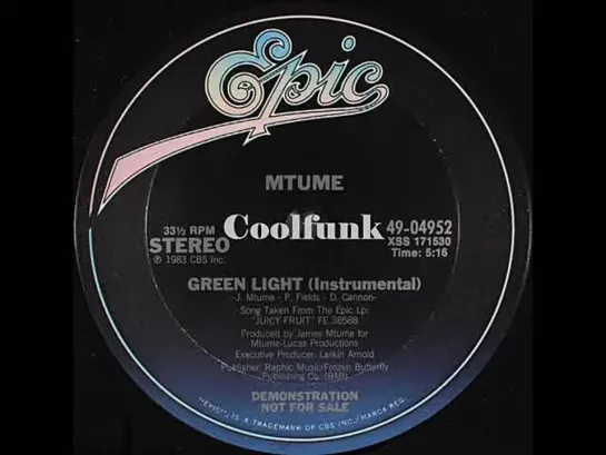 Mtume - Green Light (12  Funk Instrumental 1983)