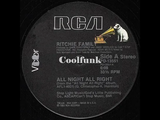 Ritchie Family - All Night All Right (12  Funk 1983)