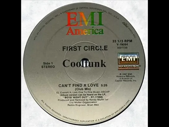 First Circle - Cant Find A Love (12  Club Mix 1987)