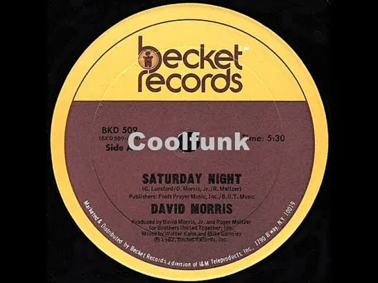 David Morris - Saturday Night (12 Inch 1982)