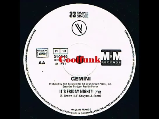 Gemini - Its Friday Night!! (12 Inch 1981)