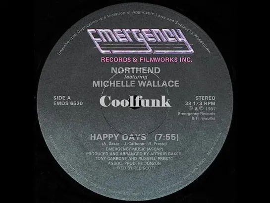 Northend Feat. Michelle Wallace - Happy Days (12 Inch 1981)