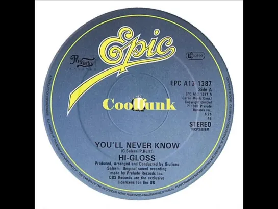 Hi-Gloss - Youll Never Know (12 Inch 1981)