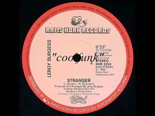 Leroy Burgess - Stranger (12 Inch 1983)