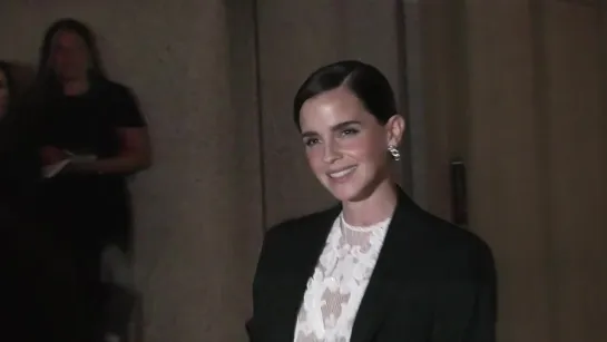 Emma Watson arriving at the Kering foundation dinner.