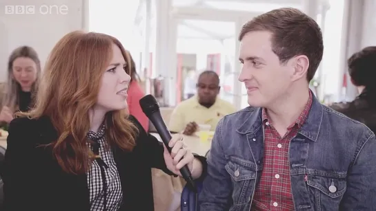 Which is why Angela Scanlon's all up in Stevie McCrorie's lunch (The Voice UK 2015)