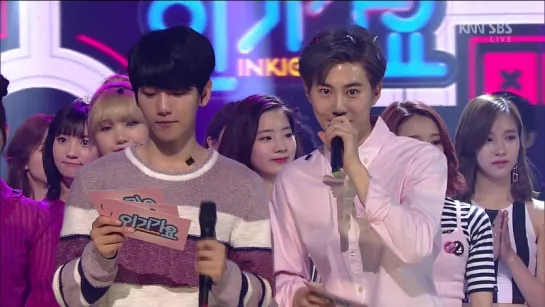 {ПЕРЕЗАЛИТО} 160612 MC Baekhyun, Suho  Inkigayo