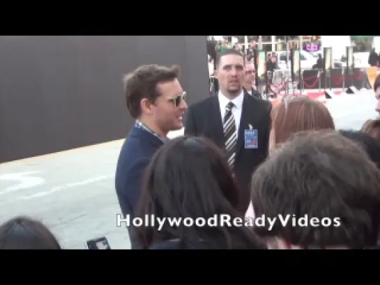 Peter Facinelli shows love to fans at The Rover premiere in Westwood