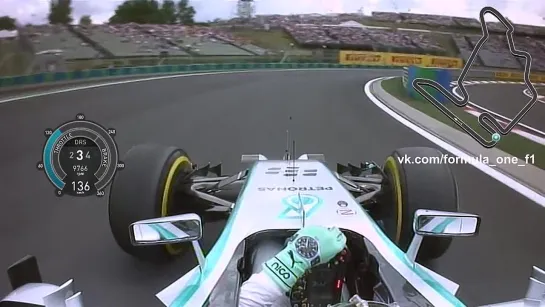 F1 2014. Hungarian GP.  Nico Rosberg Onboard Pole Position Lap