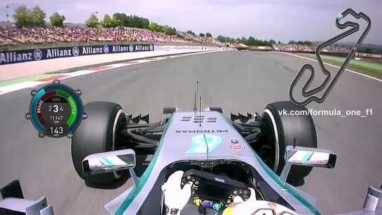 F1 2014. Spanish GP. Lewis Hamilton Onboard Pole Position Lap