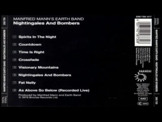 Manfred Mann's Earth Band - Nightingales & Bombers (1975) [Full Album]