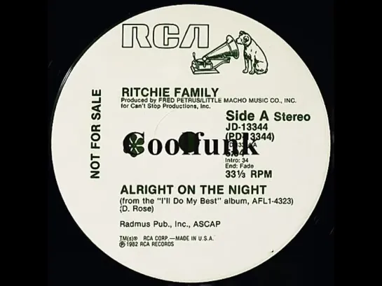 Ritchie Family - Alright On The Night (12  Disco-Funk 1982)