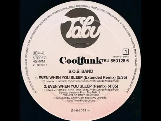 S.O.S. Band - Even When You Sleep (12  Extended Remix 1986)