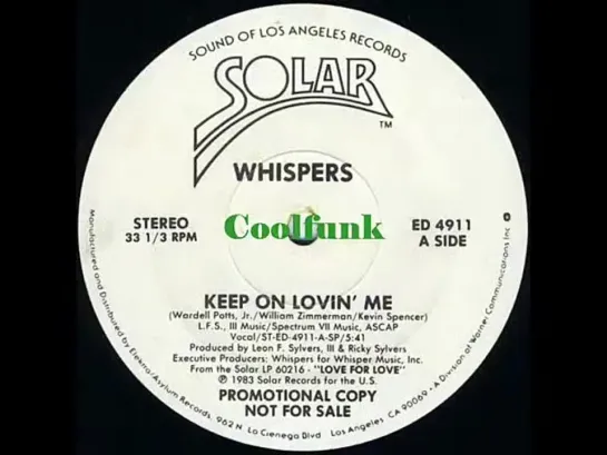 Whispers - Keep On Lovin Me (12  Funk 1983)