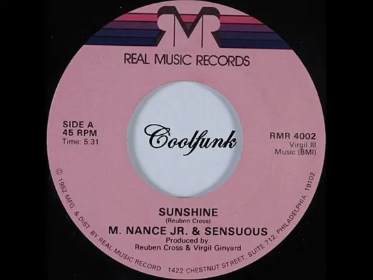 M. Nance Jr.  Sensuous – Sunshine (7 Inch 1982)