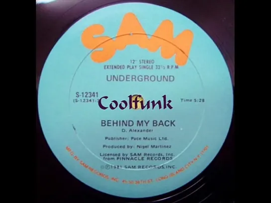 Underground - Behind My Back (12  Funk 1981)