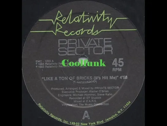 Private Sector - Like A Ton Of Bricks (Its Hit Me)   12 Inch 1983