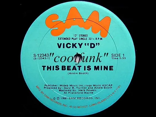 Vicky  D  - This Beat Is Mine (12  Electro Disco-Funk 1981)