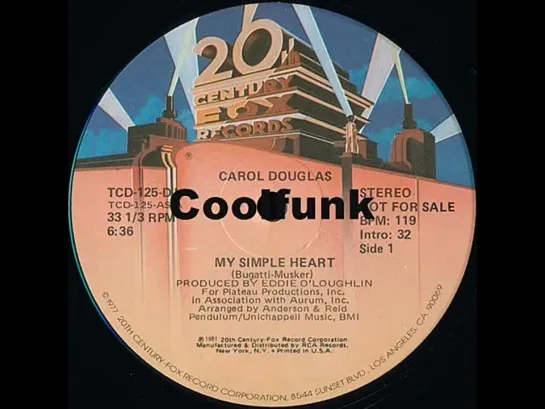 Carol Douglas - My Simple Heart (12  Disco-Funk 1981)