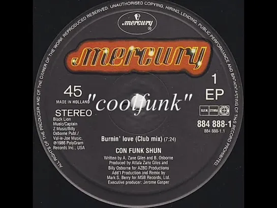 Con Funk Shun -  Burnin Love (12  Club Mix 1986)