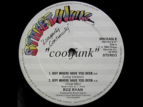 Roz Ryan - Boy Where Have You Been (12  Extended 1983)