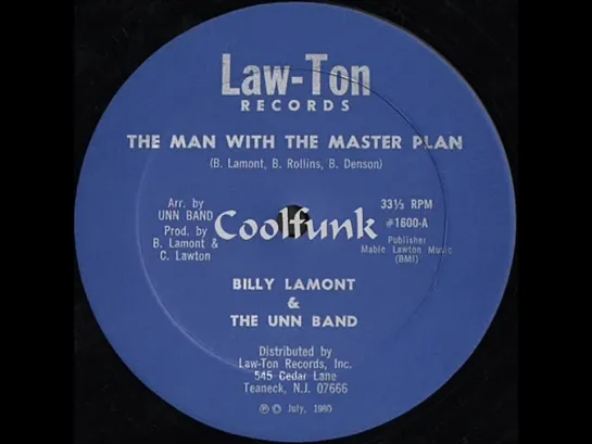 Billy Lamont  The Unn Band  - The Man With The Master Plan (12  Funk 1980)