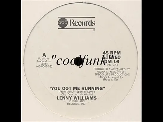 Lenny Williams - You Got Me Running (12  Soul-Disco 1978)