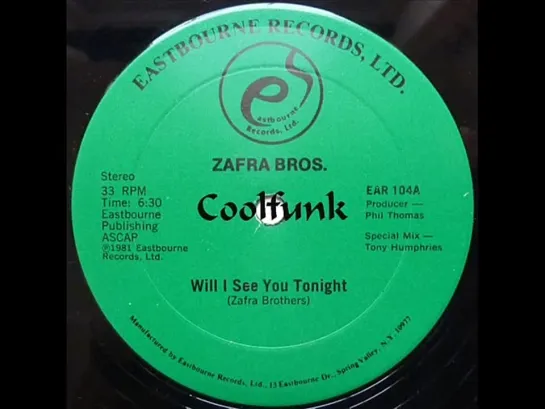 Zafra Bros. - Will I See You Tonight (12  Special Mix 1981)