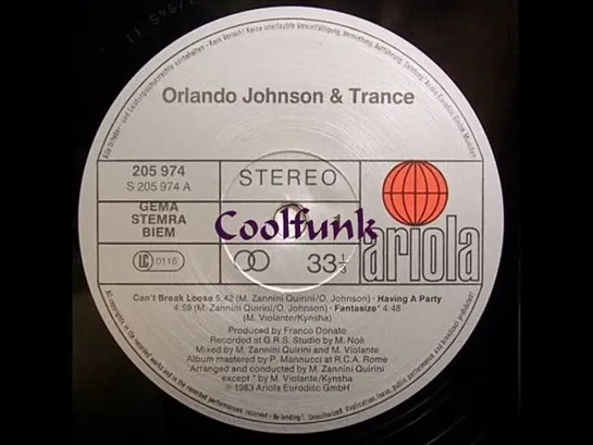 Orlando Johnson  Trance - Cant Break Loose (Ballad-Funk 1983)