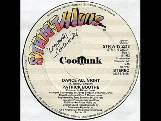 Patrick Boothe - Dance All Night (12 Inch 1982)