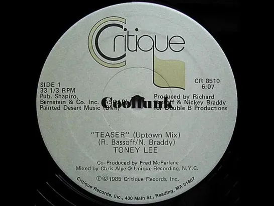 Toney Lee - Teaser (12 Inch 1985)