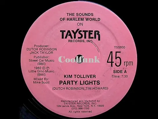 Kim Tolliver - Party Lights (12 Inch 1982)