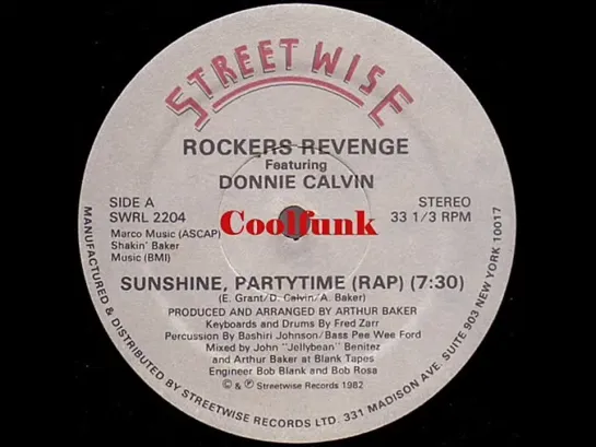 Rockers Revenge Feat. Donnie Calvin - Sunshine, Partytime (Rap)  12 Inch 1982