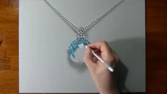 How I Draw an Aquamarine Necklace.