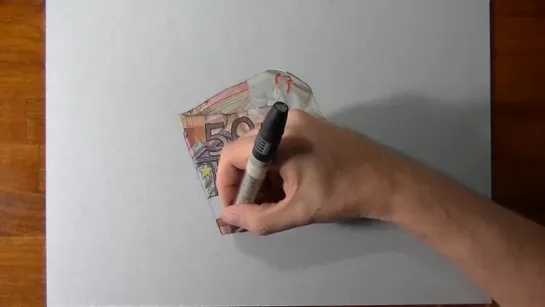 Freaking Realistic Drawing of a Fifty Euro Note.