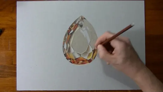 Drawing Time Lapse Golden Topaz Gemstone.