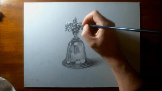 Drawing a Silver Bell 3D Illusion.