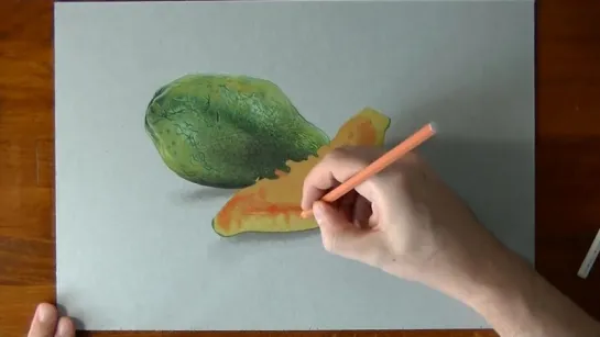 Drawing a Papaya.