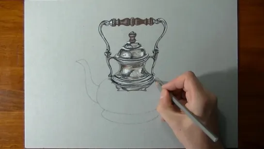 Drawing a Crazy Realistic Silver Teapot.