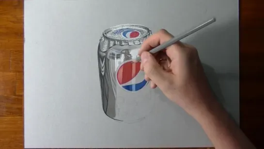 Crazy Realistic Drawing Pepsi Can.