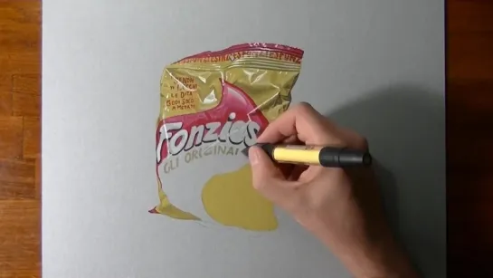 How I draw and color a chip bag.