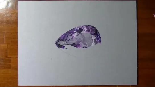 How I draw an amethyst gemstone.