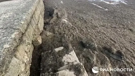 ️In Genichesk (Kherson region), a Crimean hurricane caused the strongest low tide in 60 years