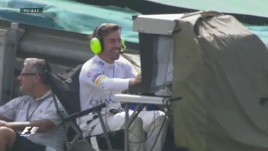 FP2: Alonso turns F1 cameraman after breakdown