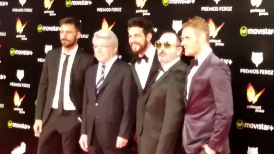 Mario Casas, Hugo Silva, Enrique cerezo y  Carlos Areces en photocall de los #PremiosFeroz via; @PALOMITERO