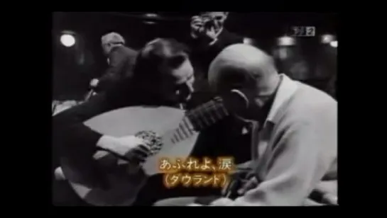 Julian Bream plays the lute in front of Stravinsky