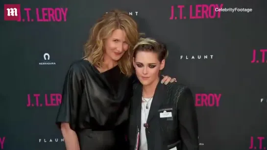 Kristen Stewart and Laura Dern pose at the JT LeRoy premiere