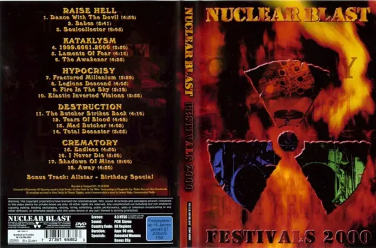 Nuclear Blast Festival, 09/09/2000, Stuttgart, Germany, featuring Raise Hell, Kataklysm, Hypocrisy, Destruction, Crematory.