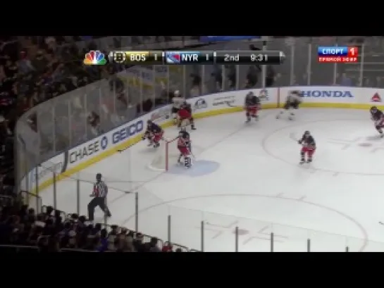 NHL 2011-2012 / RS / Boston Bruins @ New York Rangers / Спорт 1 (02.04.2012)